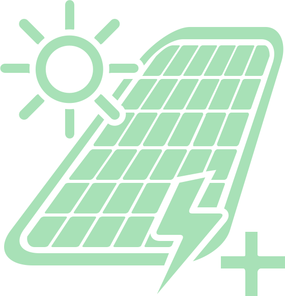 Solarpanels mit Sonnensymbol